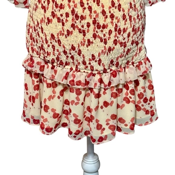 KEEPSAKE THE LABEL Charmed Puff Sleeve Smocked Square Neckline Floral Mini Dress - Picture 11 of 16